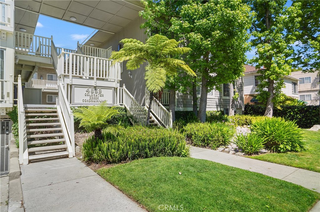 a house view with a garden space