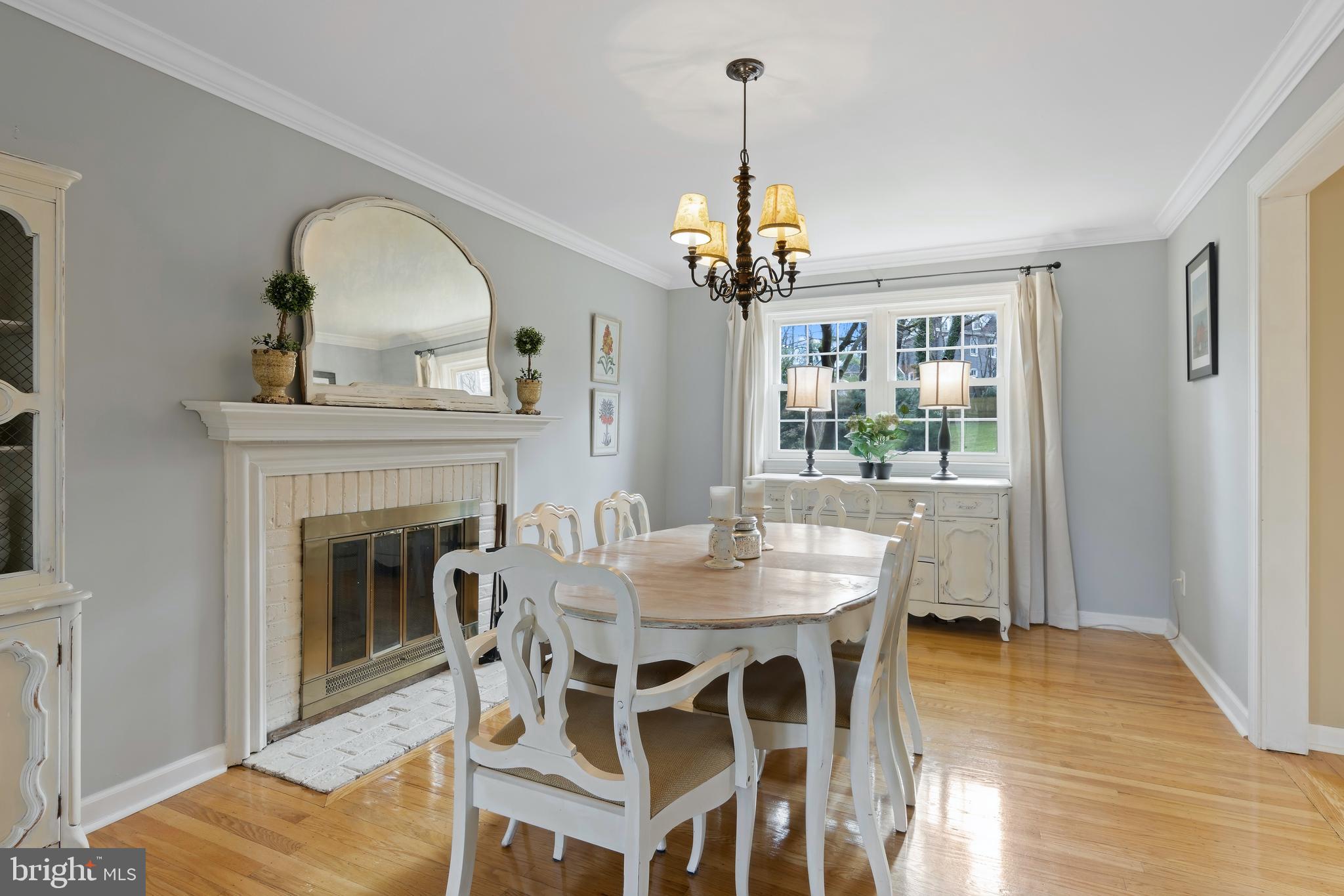 413 Conestoga Road Wayne, PA 19087 - Photo 19 of 38 Dining Room with Wood Burning Fireplace