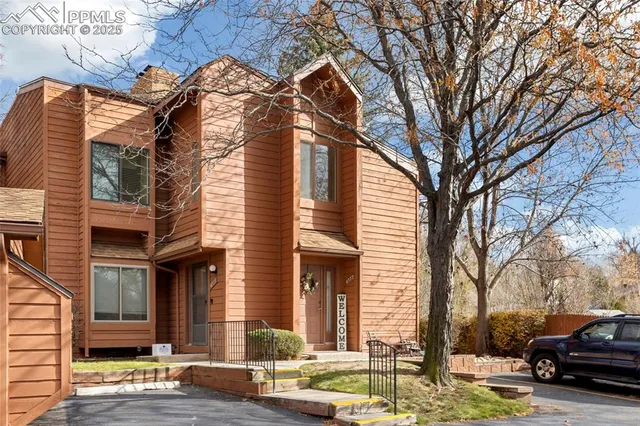 a view of a building on the snow