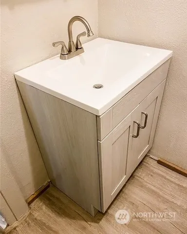 a close view of a sink in a bathroom