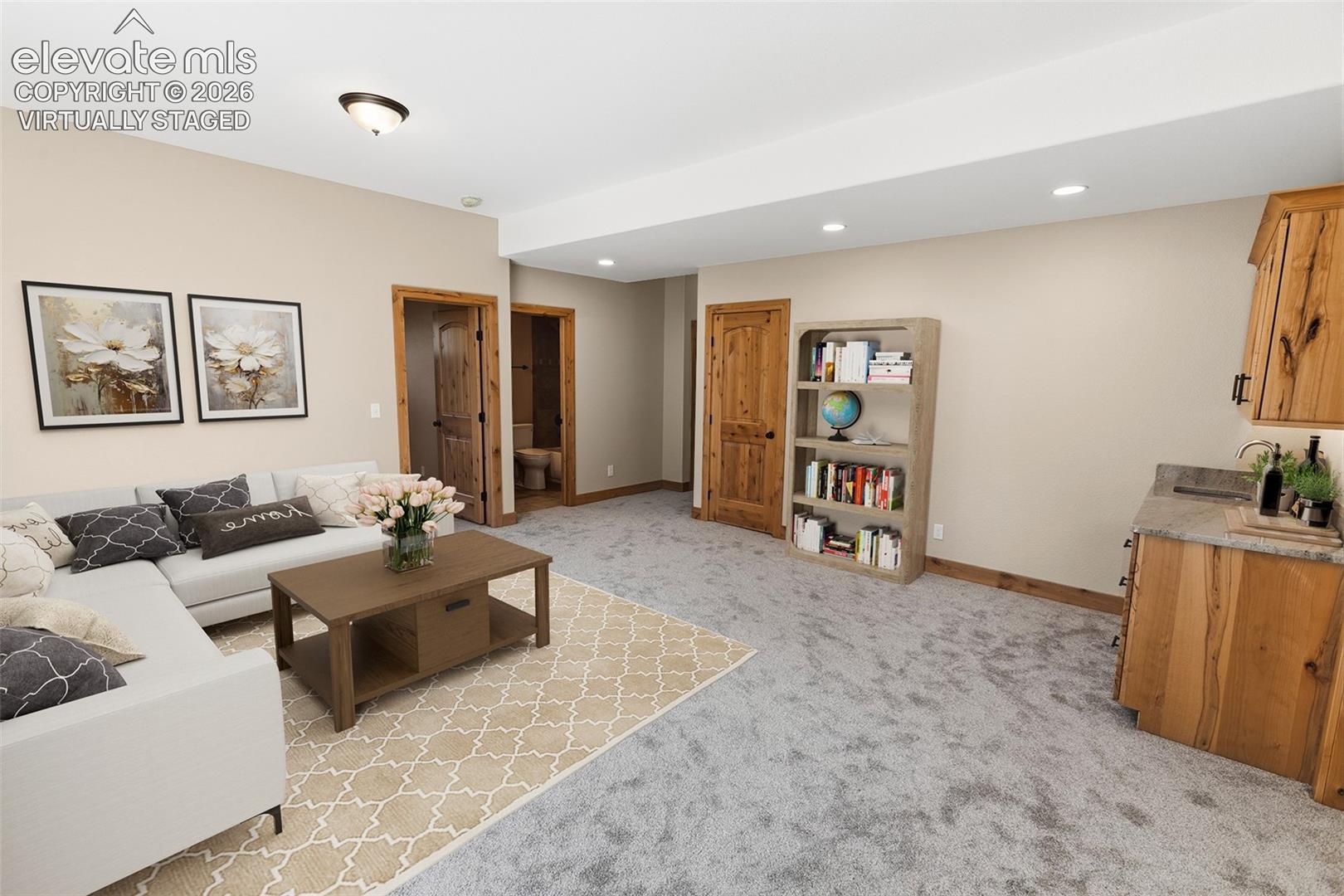 748 Pinewood Road Florissant, CO 80816 - Photo 16 of 37 Lower Level Family Room - Virtually Staged