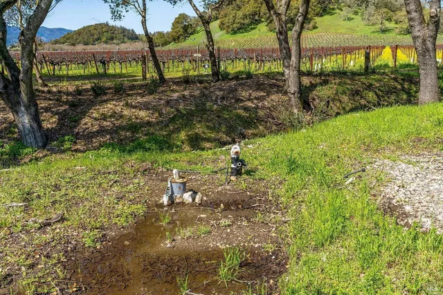 a view of an ocean and a mountain
