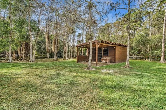 a view of a park with a big yard