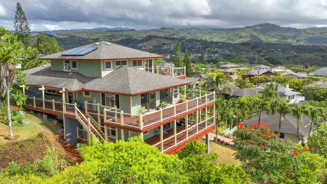 an aerial view of a house