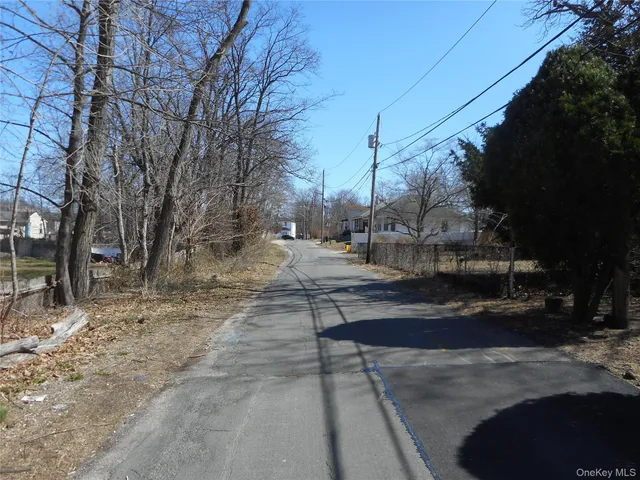 a view of street with large trees