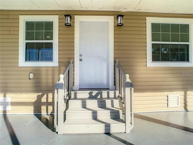 a view of front door of house