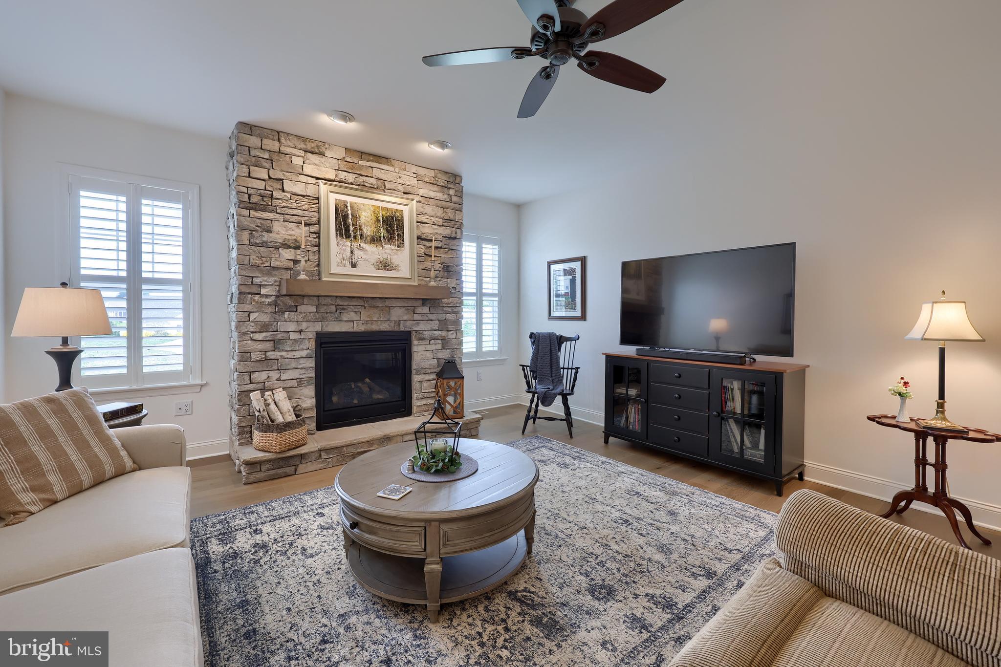 373 Autumn Harvest Lane Lititz, PA 17543 - Photo 5 of 28 a living room with furniture a flat screen tv and a fireplace