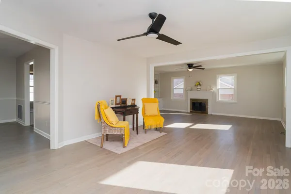 a view of kitchen and living room