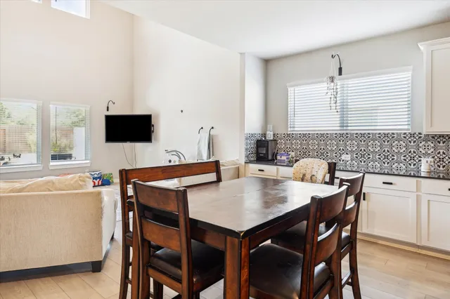 a view of a backyard with green space