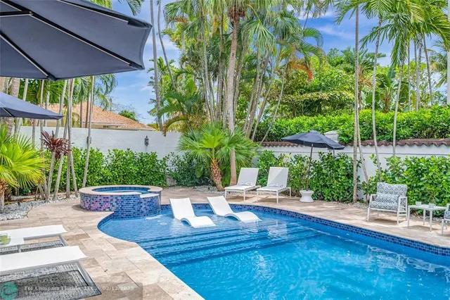 a outdoor view with patio