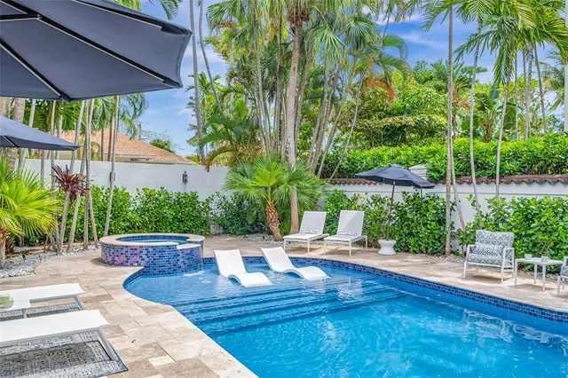 a outdoor view with patio