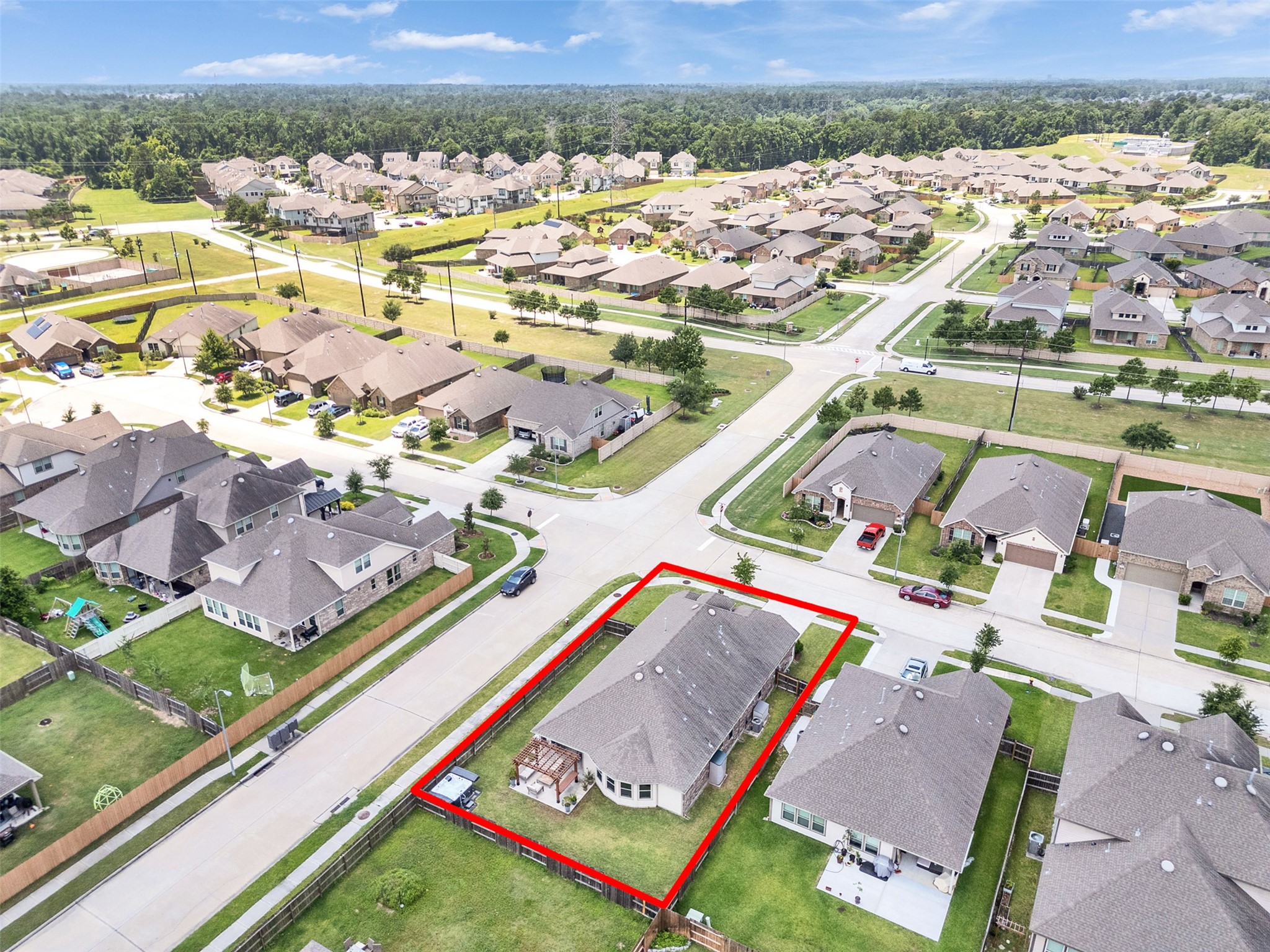 27997 Lone Hollow Lane Spring, TX 77386 - Photo 5 of 45 an aerial view of residential houses with outdoor space