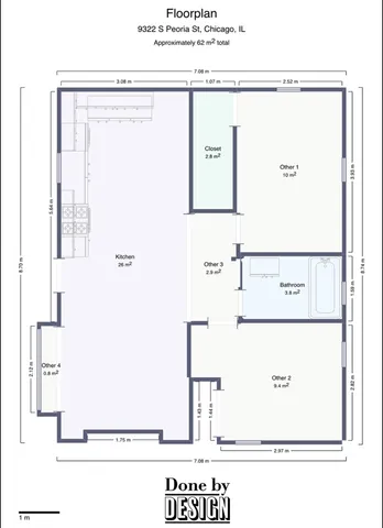 a picture of a room with a white wall and door