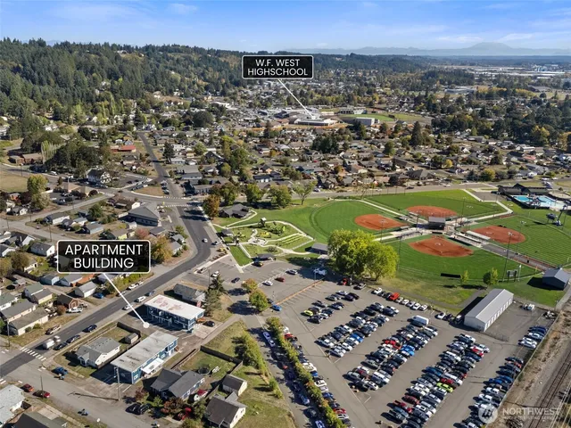 an aerial view of a city