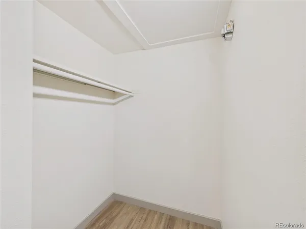 a view of small space with racks on the wall