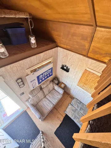 a view of a couch in a balcony