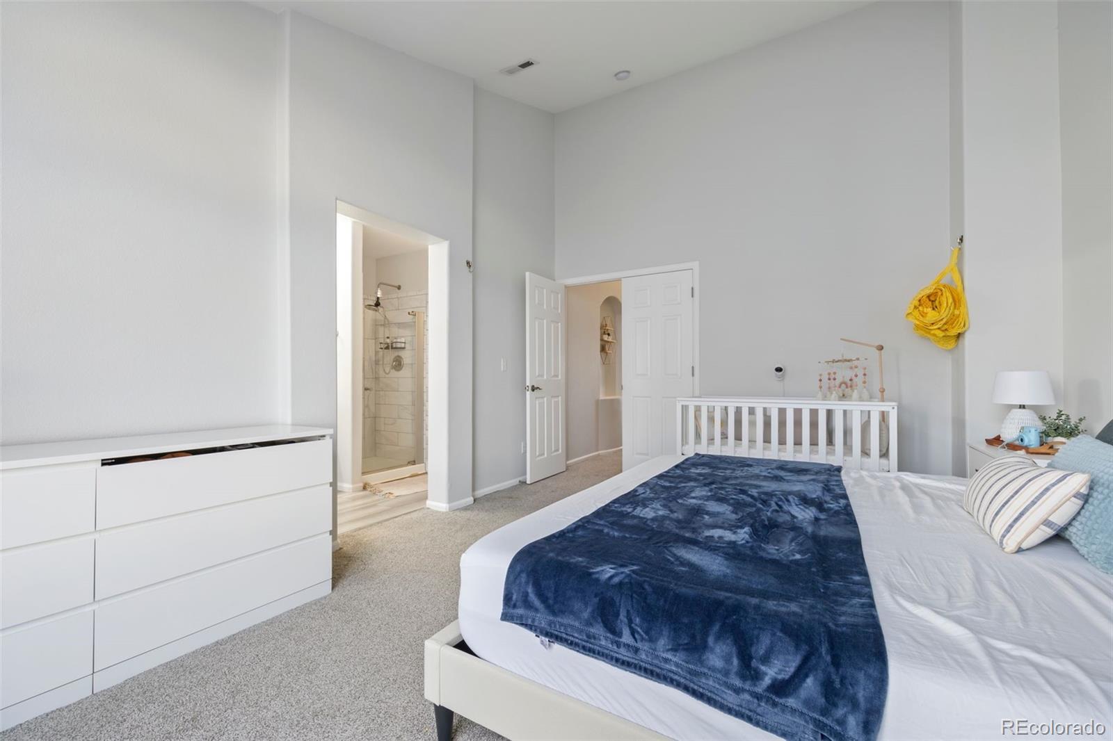 8419 Stonybridge Circle Highlands Ranch, CO 80126 - Photo 14 of 24 a bedroom with a bed and painting on the wall