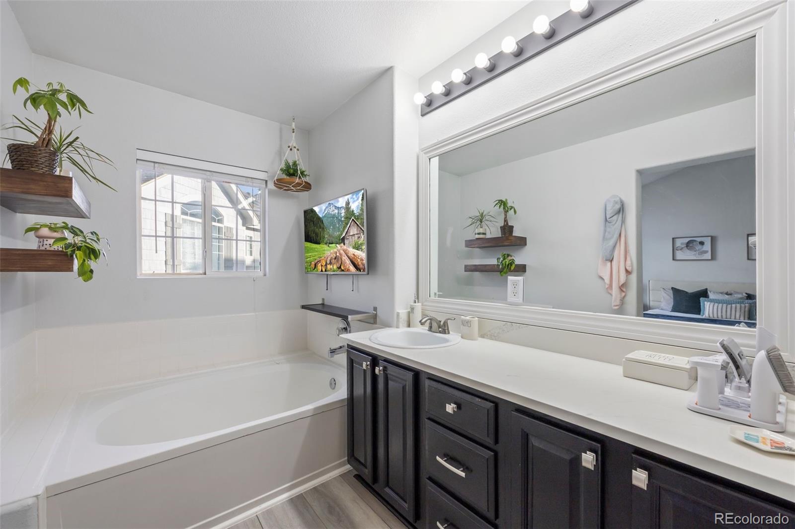 8419 Stonybridge Circle Highlands Ranch, CO 80126 - Photo 15 of 24 a bathroom with a tub sink and mirror