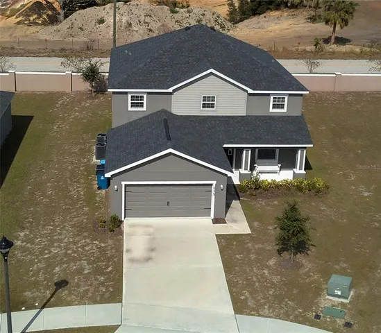 an aerial view of a house