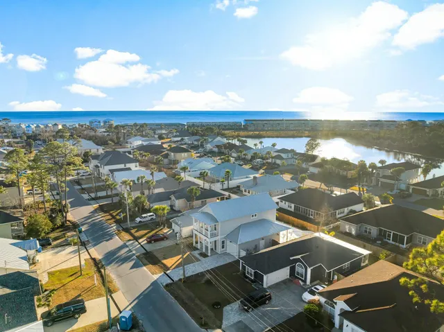 an aerial view of residential building with outdoor space