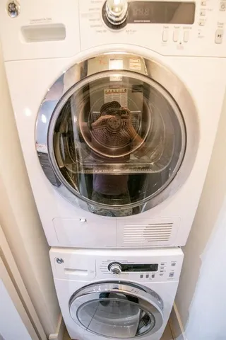 a close view of washer and dryer