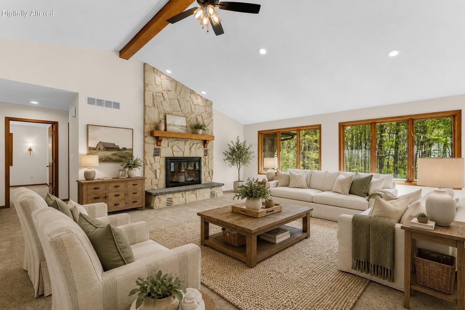 3830 Ridge Road Kewaskum, WI 53040 - Photo 6 of 37 LIVING ROOM - VIRTUALLY STAGED