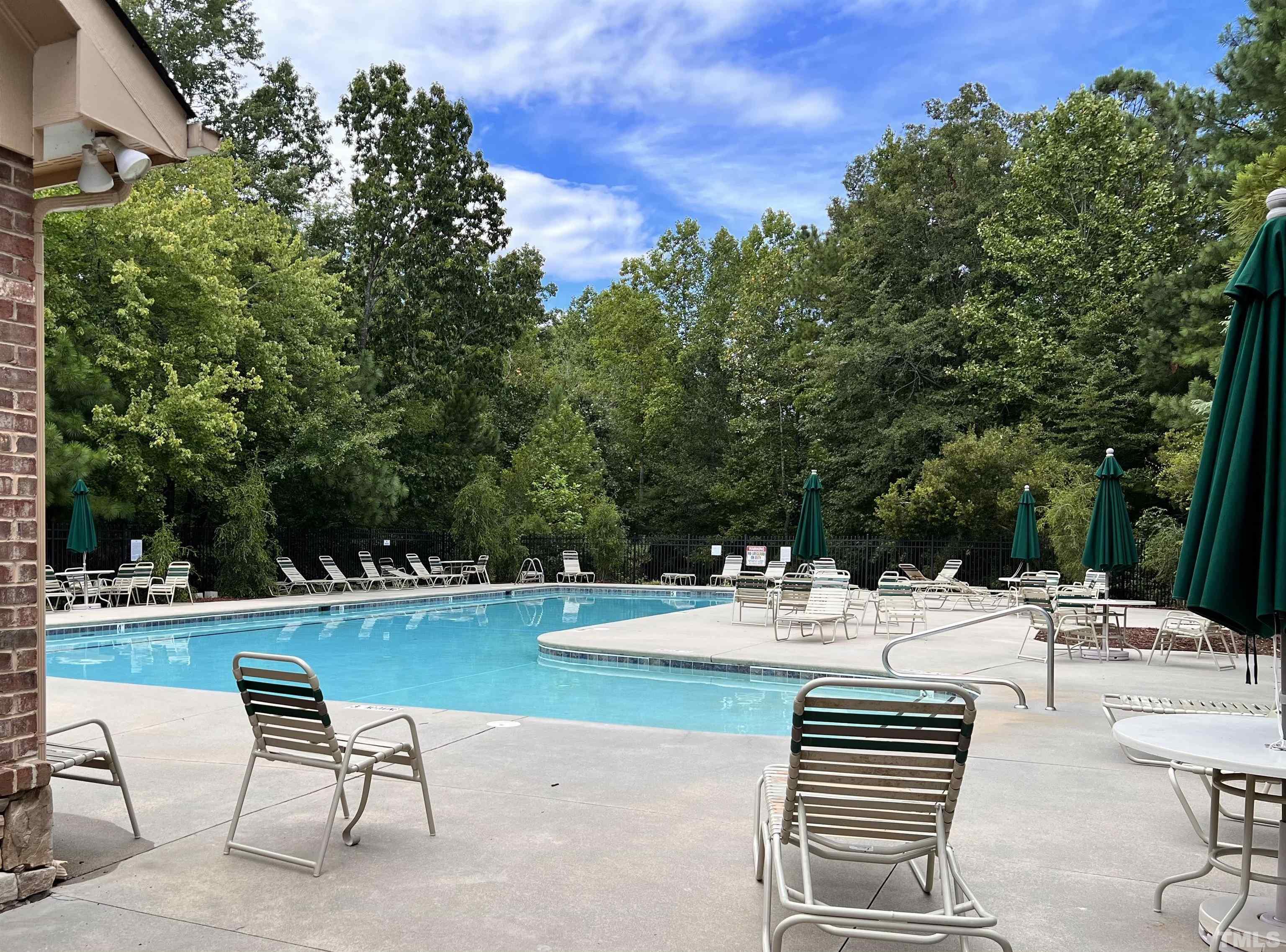 309 Parish House Road Cary, NC 27513 - Photo 31 of 33 a view of a swimming pool with lawn chairs and plants