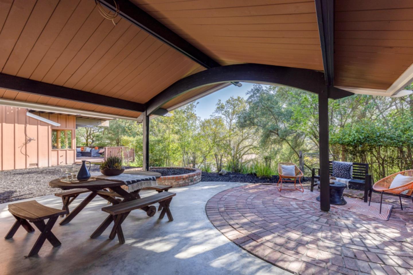 75 Simpson Drive Walnut Creek, CA 94596 - Photo 45 of 48 a view of a patio with a table chairs and a backyard