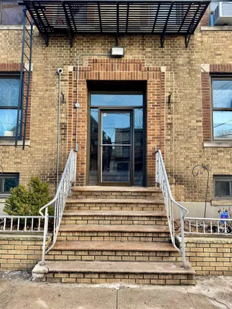 a front view of a house with a window