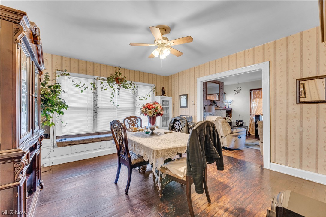 3550 Bosworth Road Cleveland, OH 44111 - Photo 9 of 43 Dining room featuring dark hardwood / wood-style floors and ceiling fan