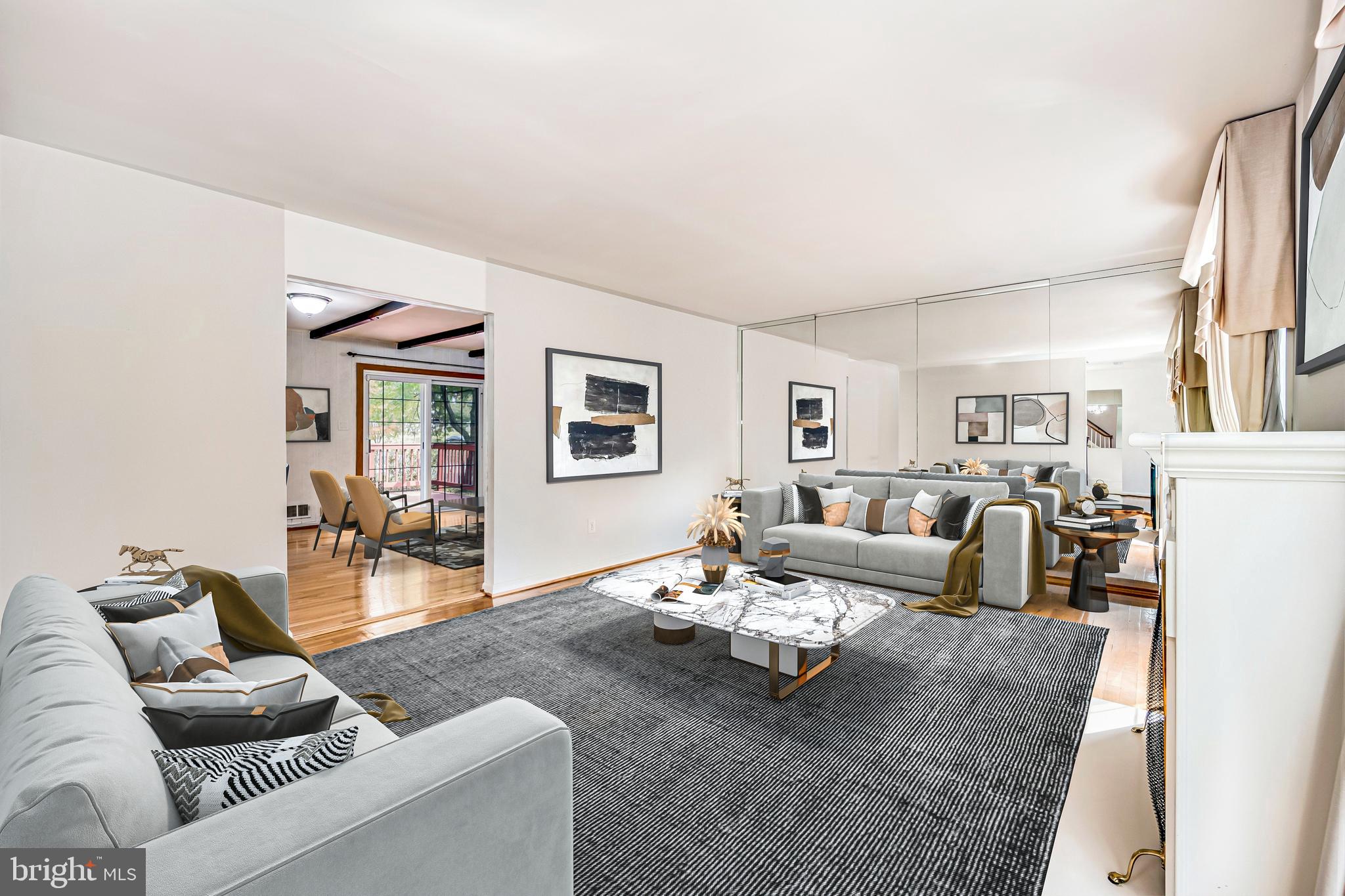 Living room - virtually staged