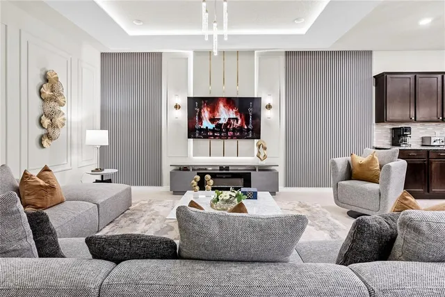 a spacious bathroom with a granite countertop tub shower and sink