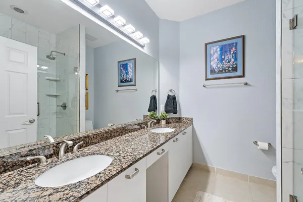 a bathroom with a shower