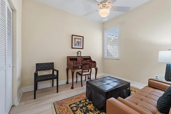 a view of yard with seating area