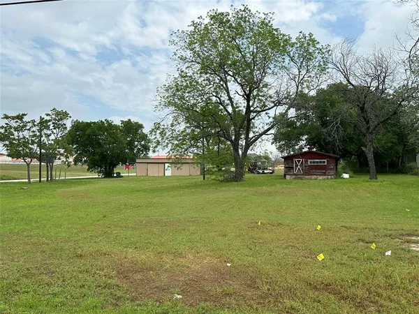 a front view of a house with a yard and tree