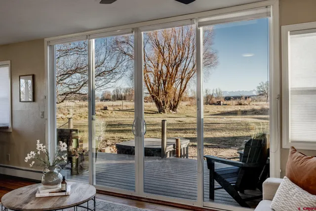 a view of a livingroom with furniture window and wooden floor