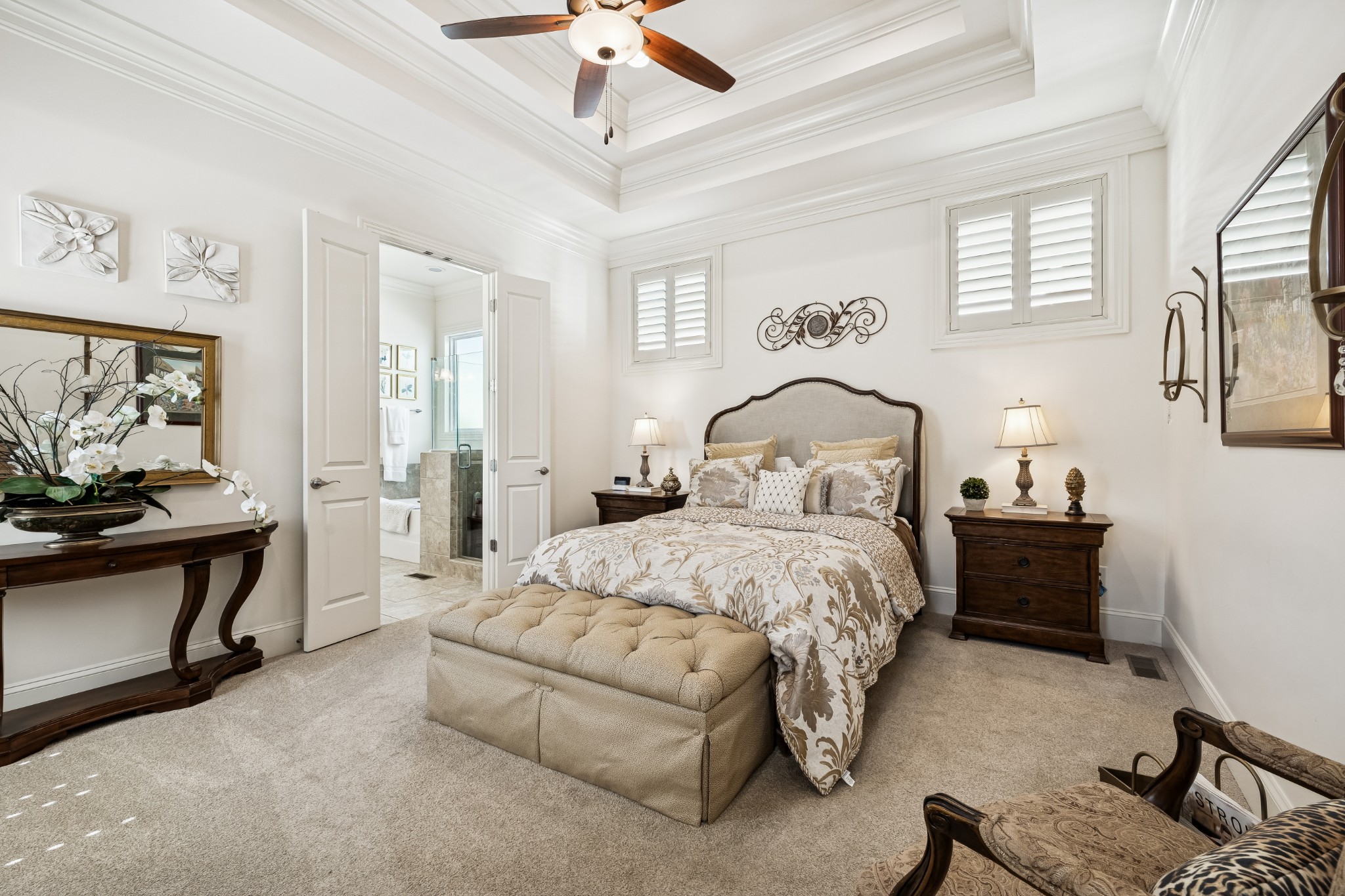 324 Fitzgerald Street Franklin, TN 37064 - Photo 15 of 28 a bedroom with a bed and a chandelier