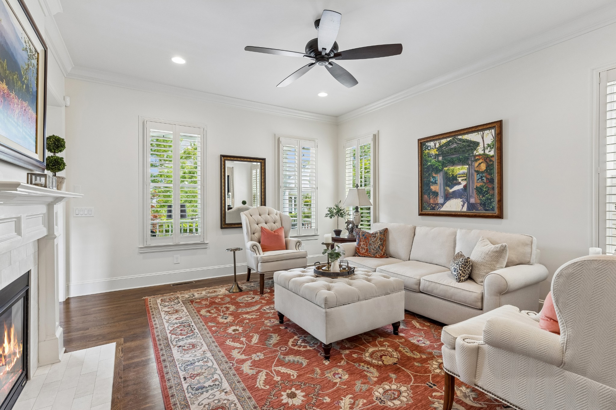 324 Fitzgerald Street Franklin, TN 37064 - Photo 7 of 28 a living room with furniture and a fireplace