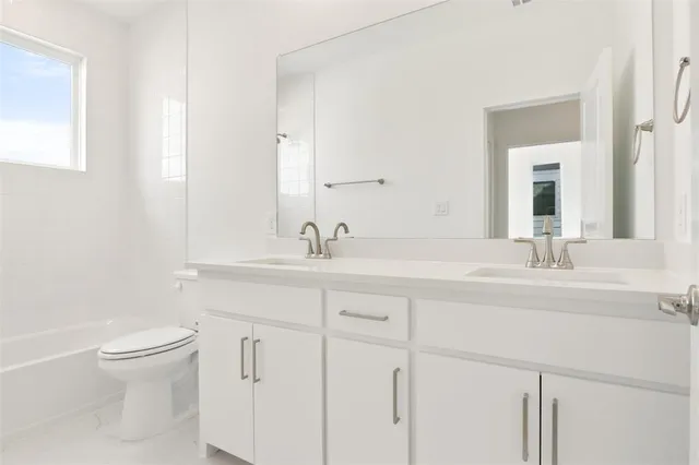 a bathroom with a toilet a sink and a bathtub