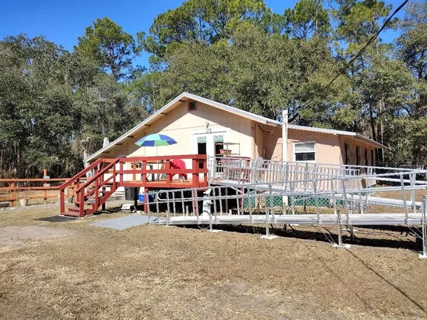 a view of a yard with a tree