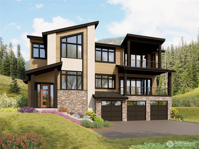 front view of a house with a yard