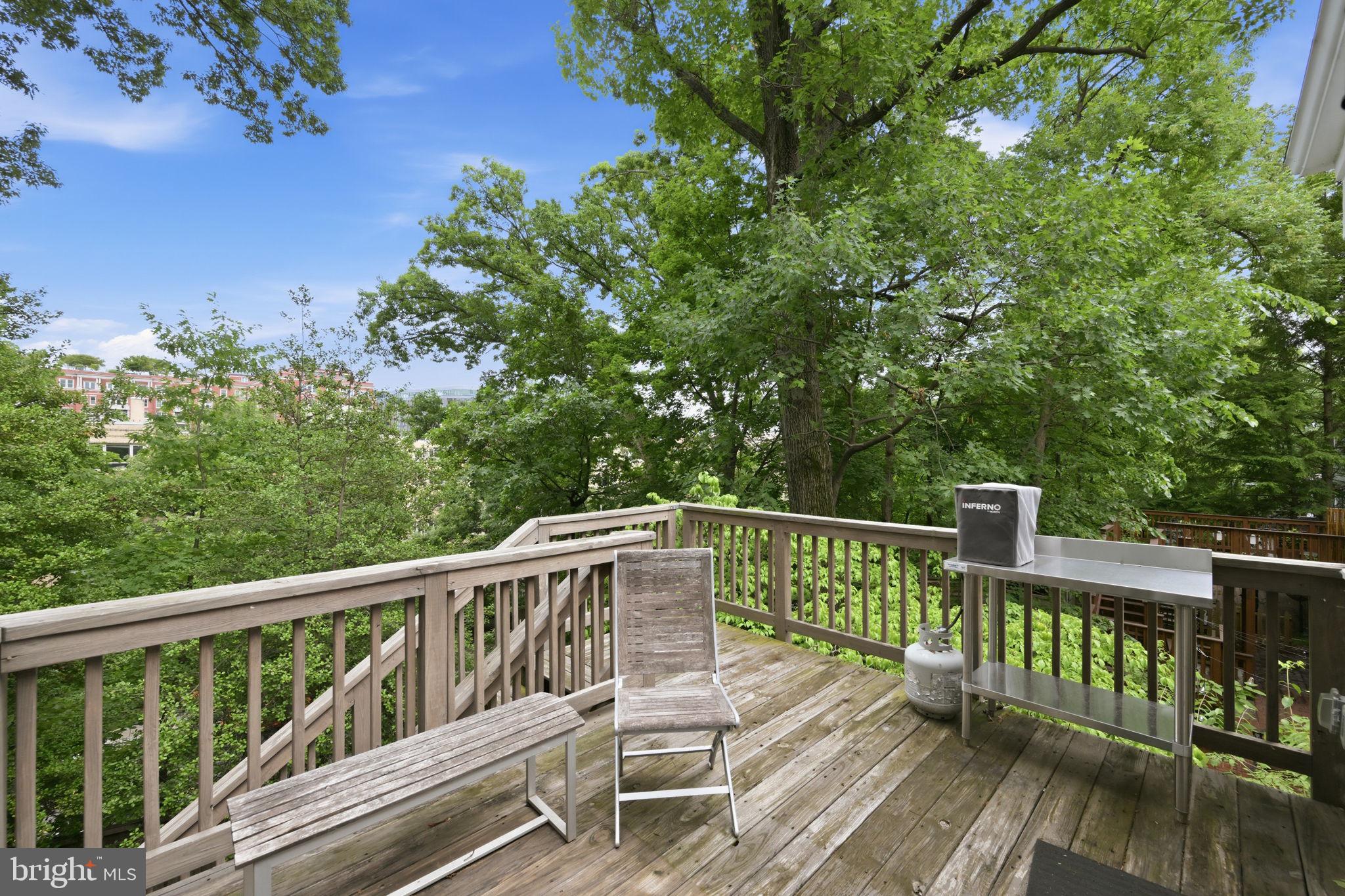 2829 29th Place Northwest Washington, DC 20008 - Photo 36 of 41 a view of balcony with wooden floor and fence