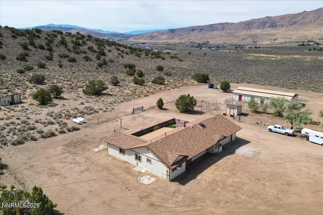a view of a terrace with a mountain