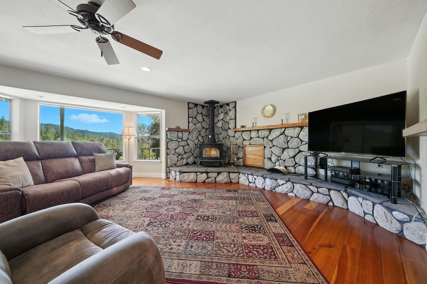 17050 Rams Horn Grade Road Volcano, CA 95689 - Photo 16 of 96 a living room with furniture and a flat screen tv