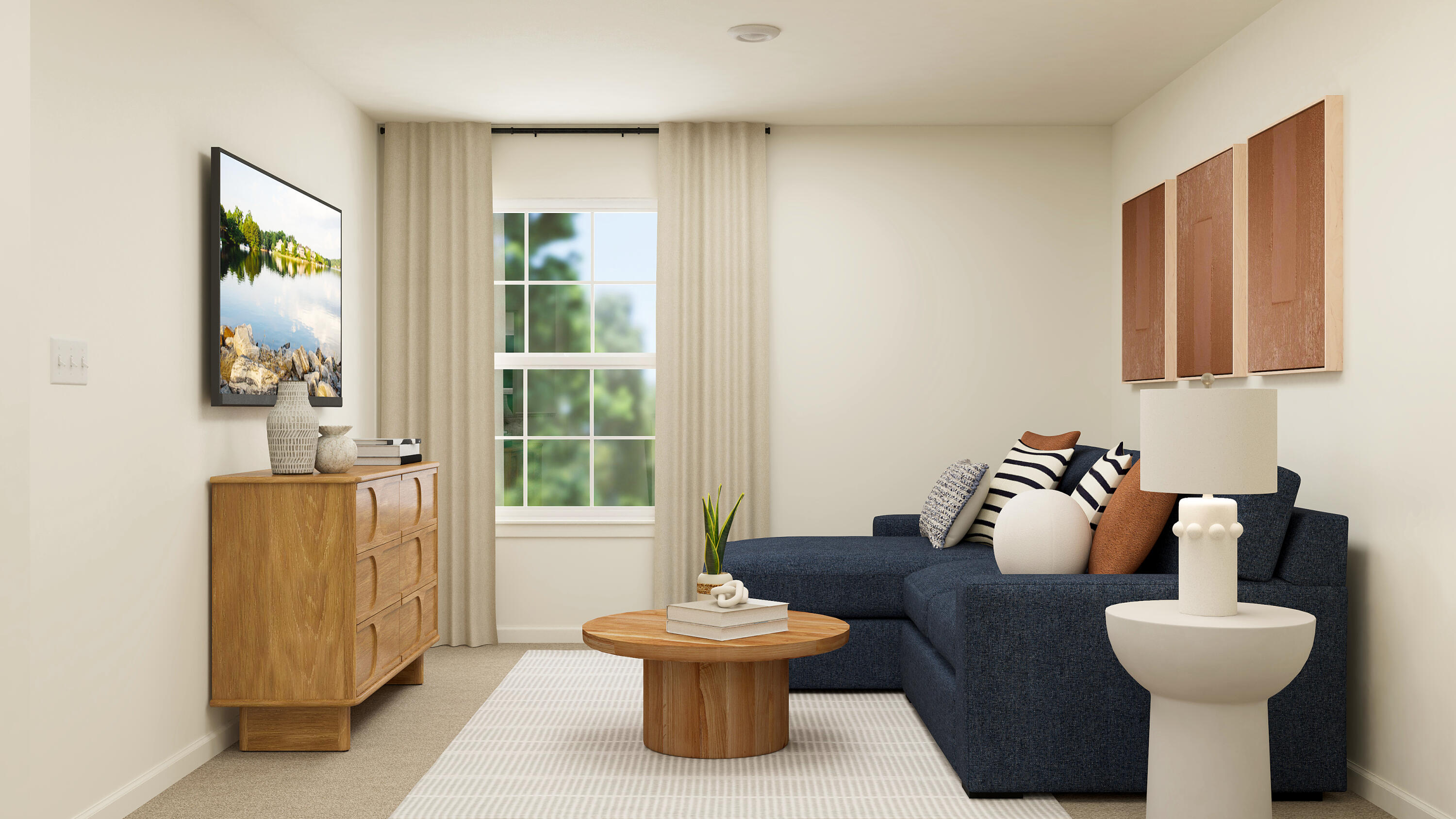 5984 East 112th Place Winfield, IN 46307 - Photo 21 of 41 a living room with furniture a window and a lamp