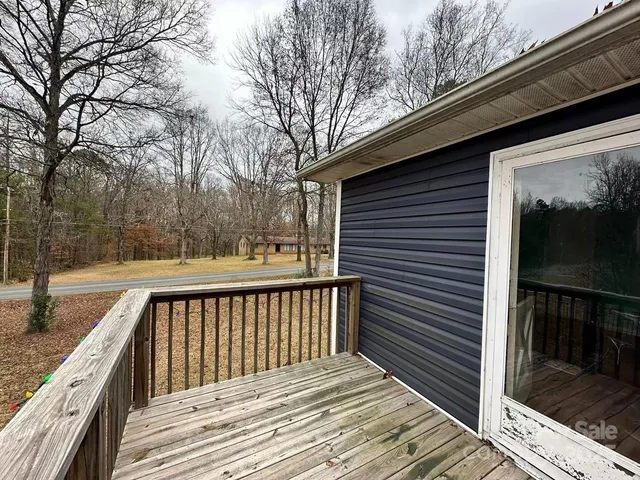 a view of backyard from deck