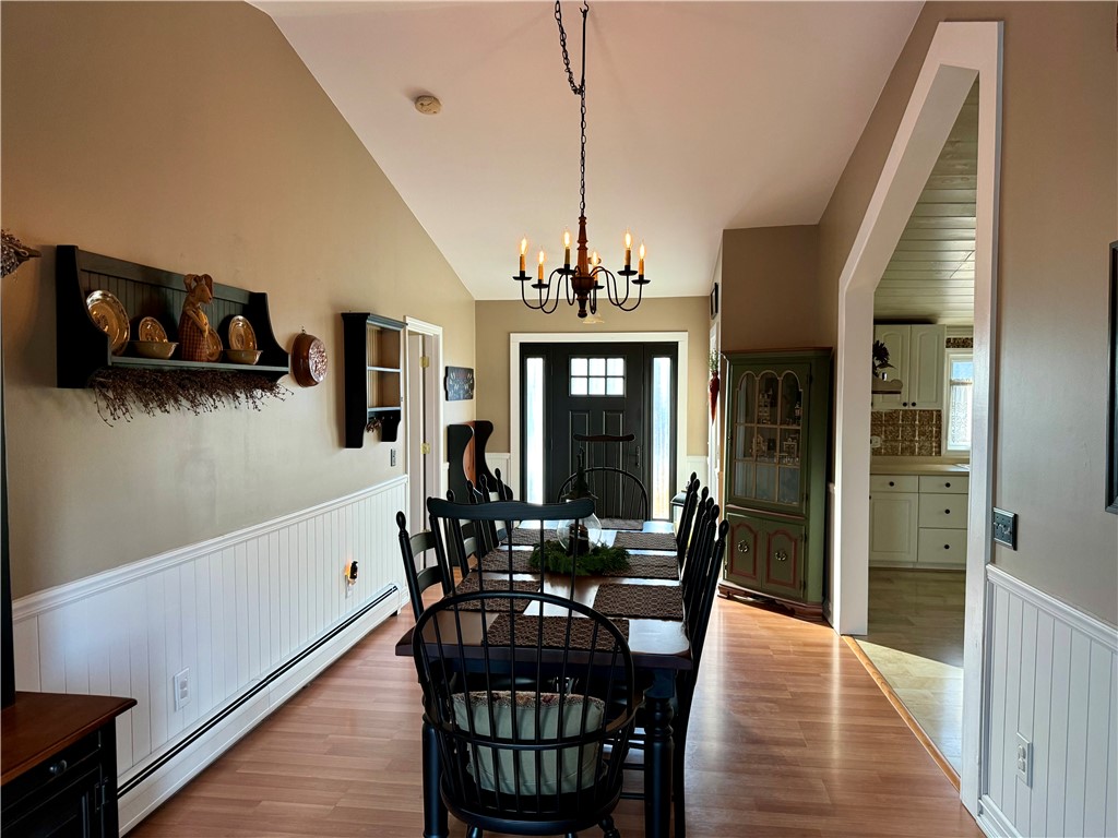 View of the front door from the dining room.