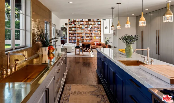a kitchen with lots of counter top space