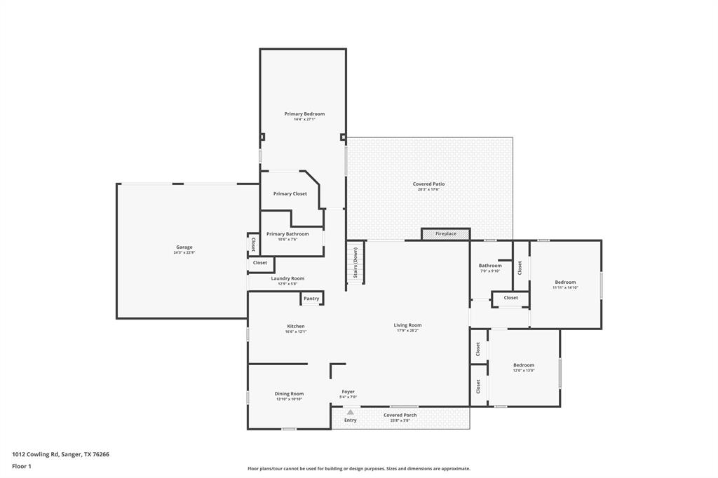 1012 Cowling Road Sanger, TX 76266 - Photo 39 of 40 a picture of floor plan