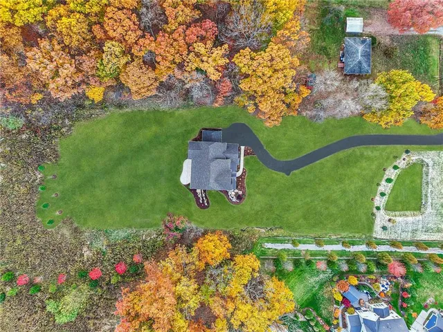 an aerial view of a house